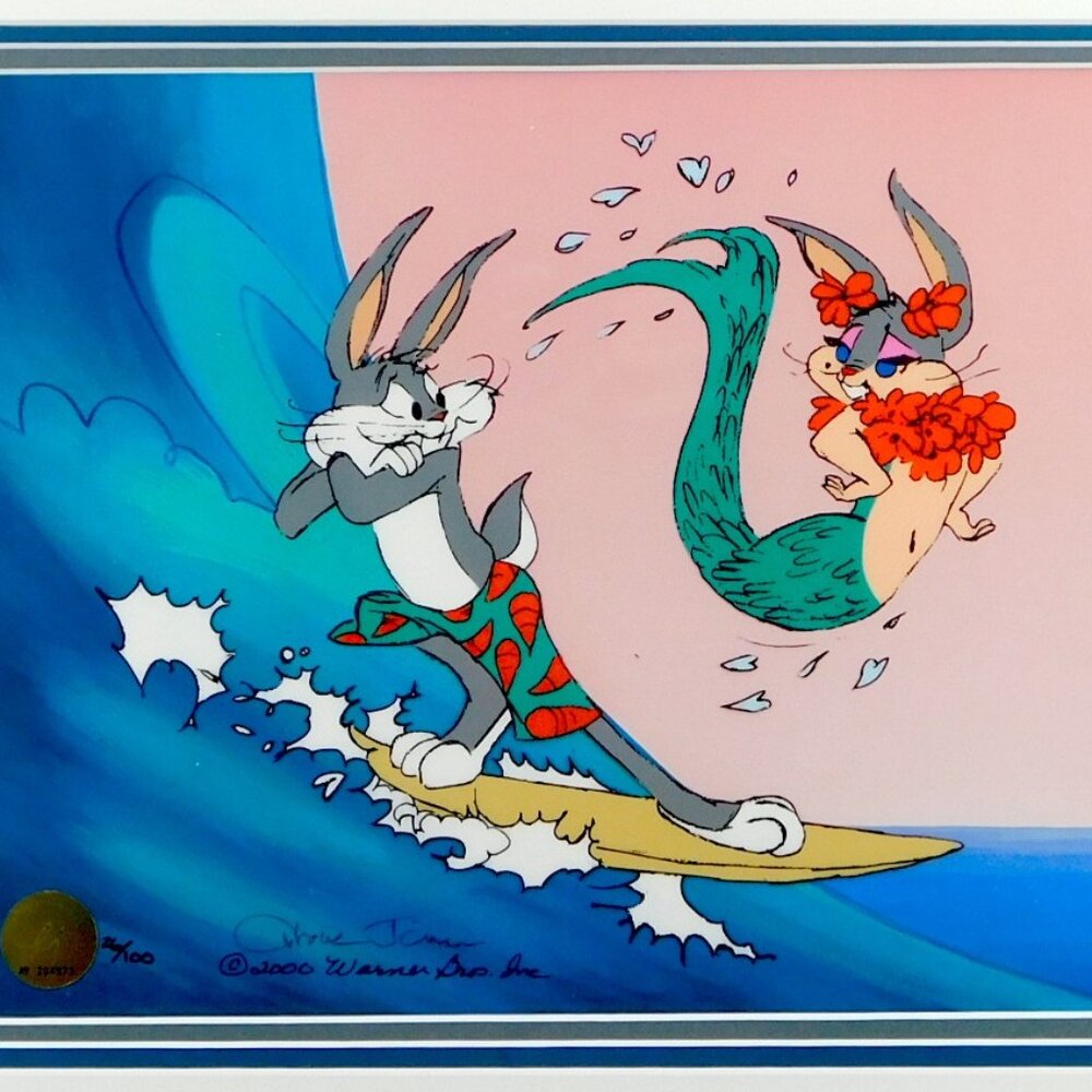 The Perfect Wave Bugs Bunny Cel Chuck Jones Signed Limited Edition Art Mermaid - Picture 2 of 5